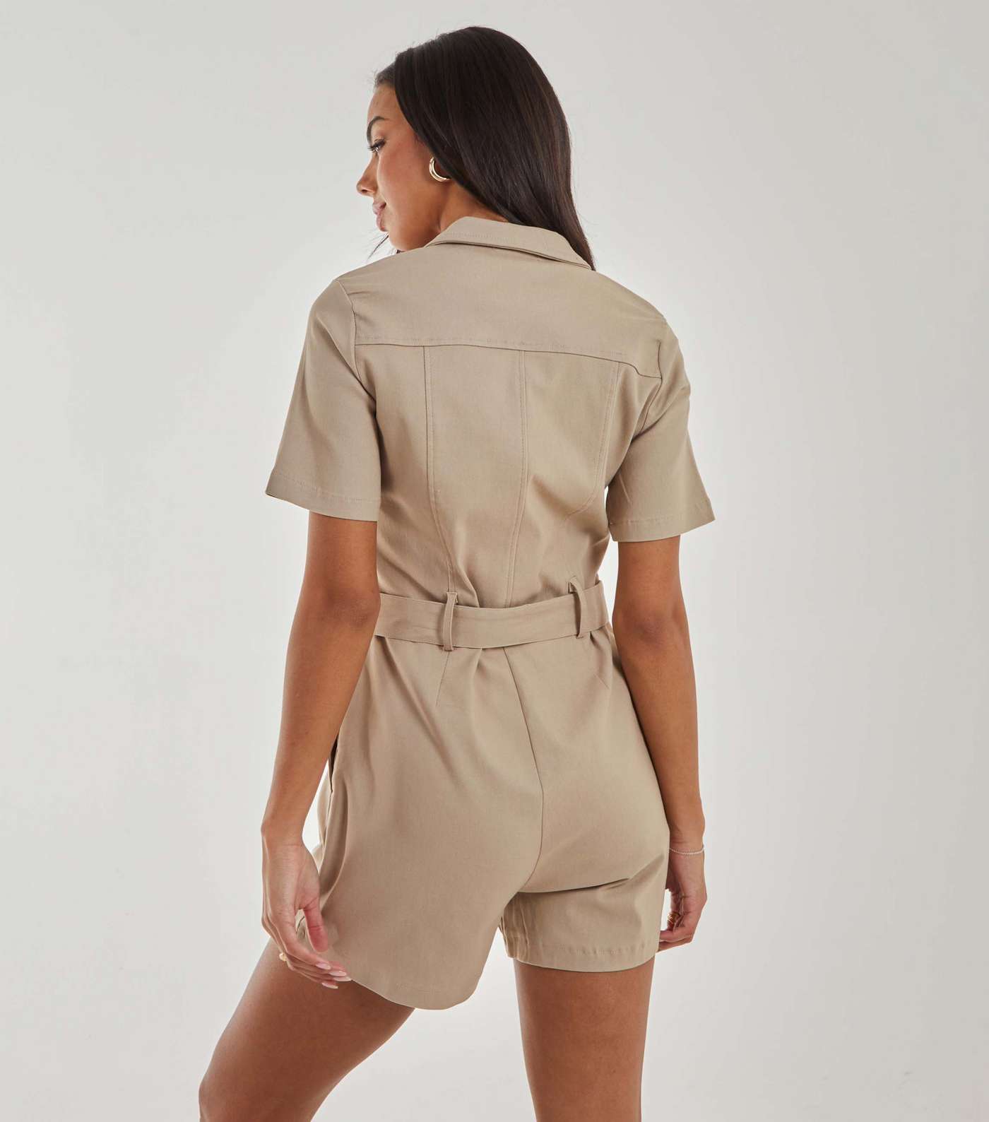 Pink Vanilla Stone Belted Utility Playsuit Image 4