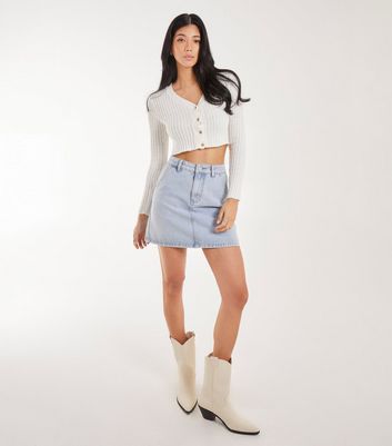 Pink Vanilla Pale Blue Denim Mini Skirt New Look