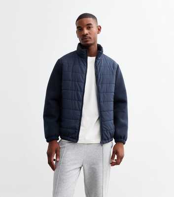 Navy Regular Hybrid Puffer Jacket 