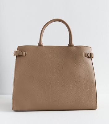 Brown Leather-Look Boxy Tote Bag New Look