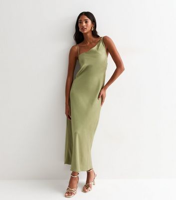 New look green satin dress best sale