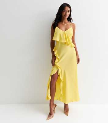 Petite Pale Yellow Sleeveless Midi Dress