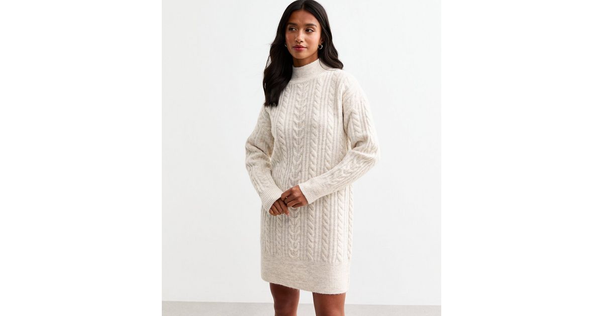Cream Knit Mini Dress