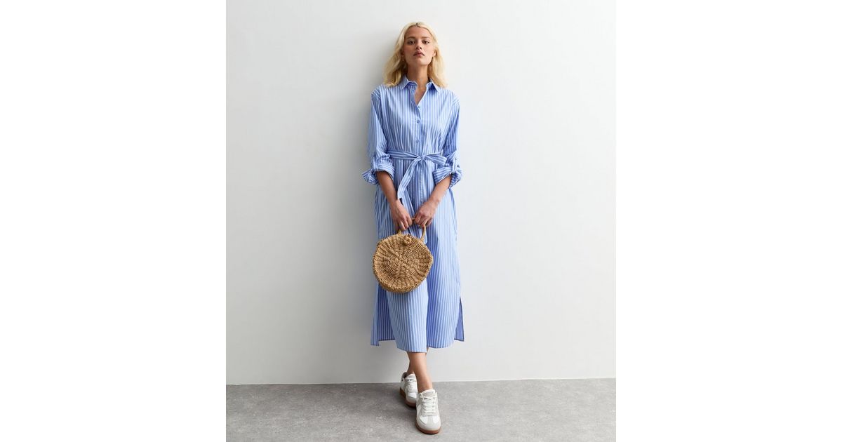 blue dress for baby girl Petal Power Midi Shirt Dress L FREEMARKET Blue/White/Gold / L main image 1