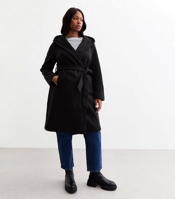 Curves Black Belted Jacket New Look