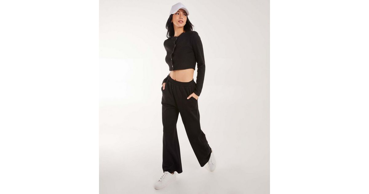 Pink Vanilla Black Wide Leg Joggers | New Look