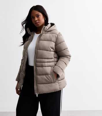 Curves Brown Puffer Jacket 