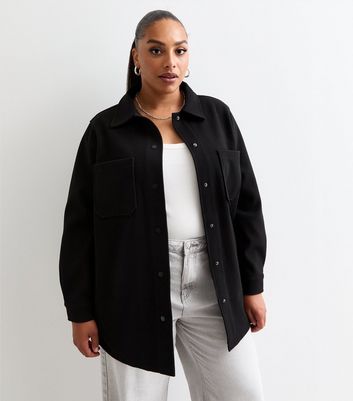 Curves Black Long Shacket | New Look