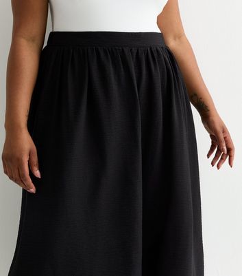 Curves Black Midi Skirt New Look