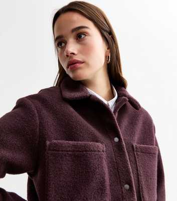 Burgundy Textured Cropped Shacket 