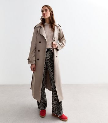 Mink Double Breasted Lined Cotton Trench Coat