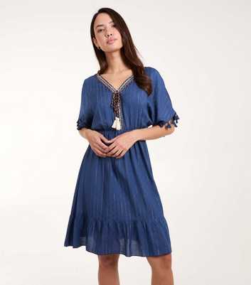 Blue Vanilla Navy Tassel Mini Dress
