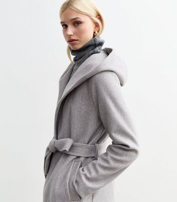 Grey wrap shops coats