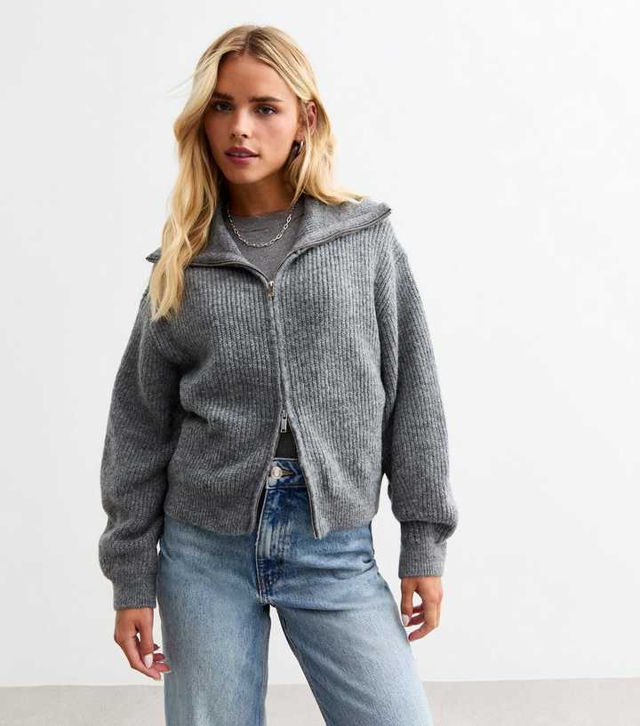 knitted cardigans ladies zip up cardigans