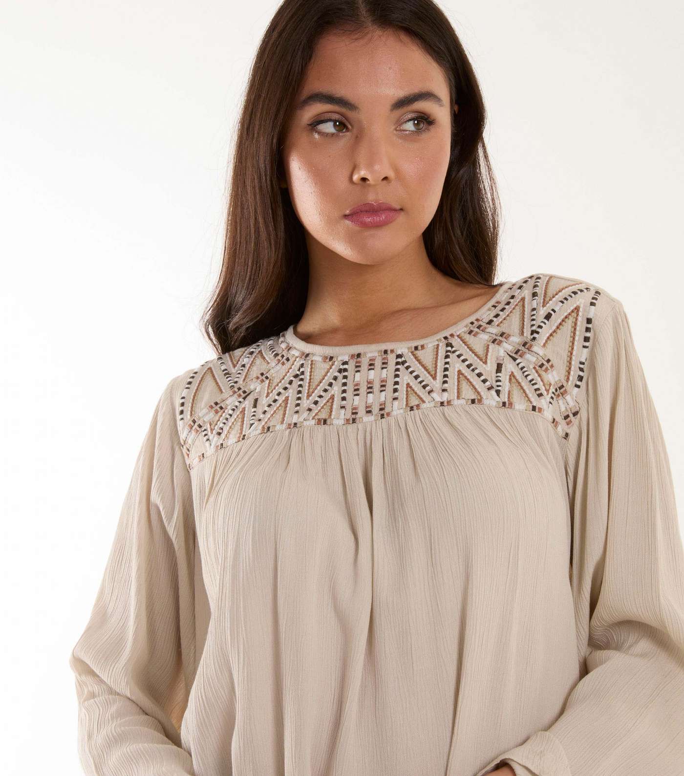 Blue Vanilla Stone Embroidered Long Sleeve Top Image 3