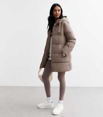 Mink Hooded Mid Length Puffer Coat