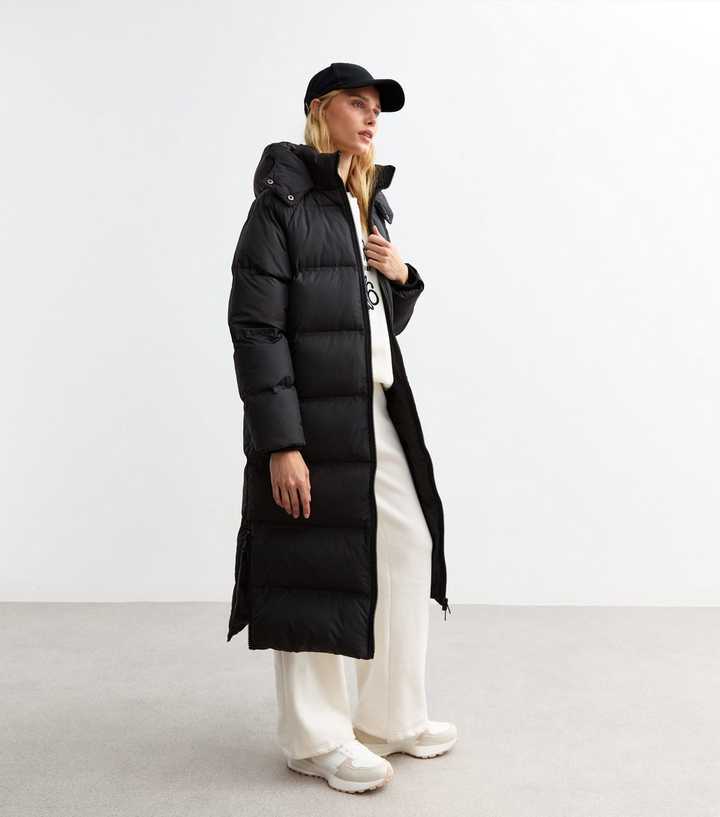 Black Puffer Puffy Trench Coat Womens Long Puffy Coat Zavetti