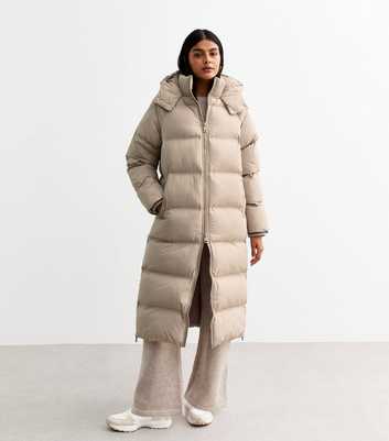 Mink Hooded Longline Puffer Coat