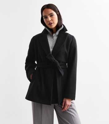 Black Short Belted Coat