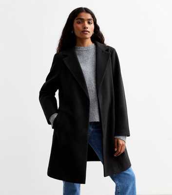 Petite Black Unlined Tailored Coat