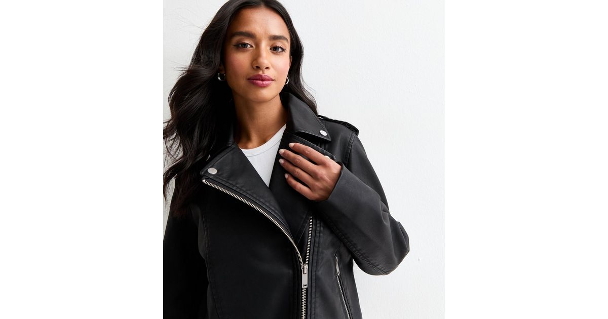 Jean skinny onlnew royal coated biker noir black Only | La Redoute