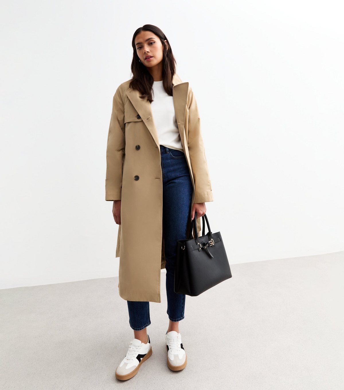 Women's Tall Camel Double Breasted Trench Coat New Look