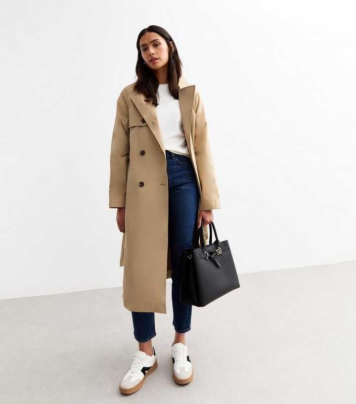 Tall Camel Double Breasted Trench Coat
