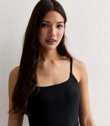 Black strappy t shirt dress online