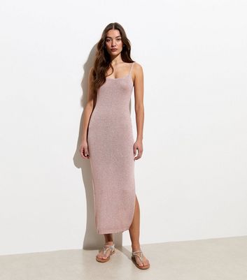 Pink glitter 2024 midi dress