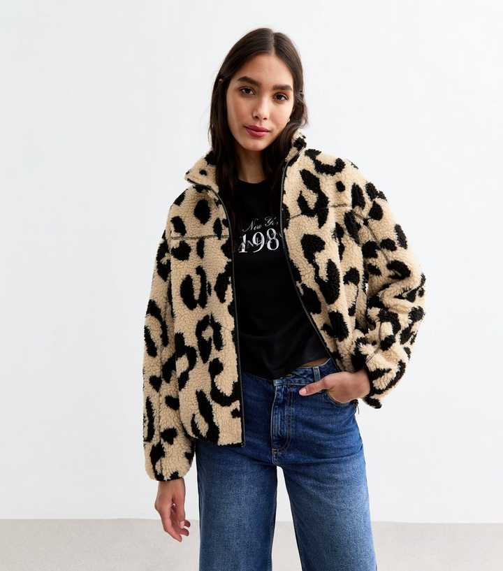 Fleece Jacket Leopard Print Jackets Uk Ladies Micro Velour Jacket