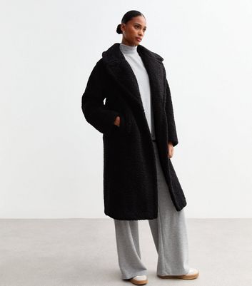 Black long borg coat on sale