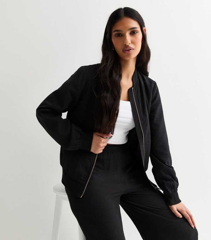 Black Lightweight Bomber Jacket 