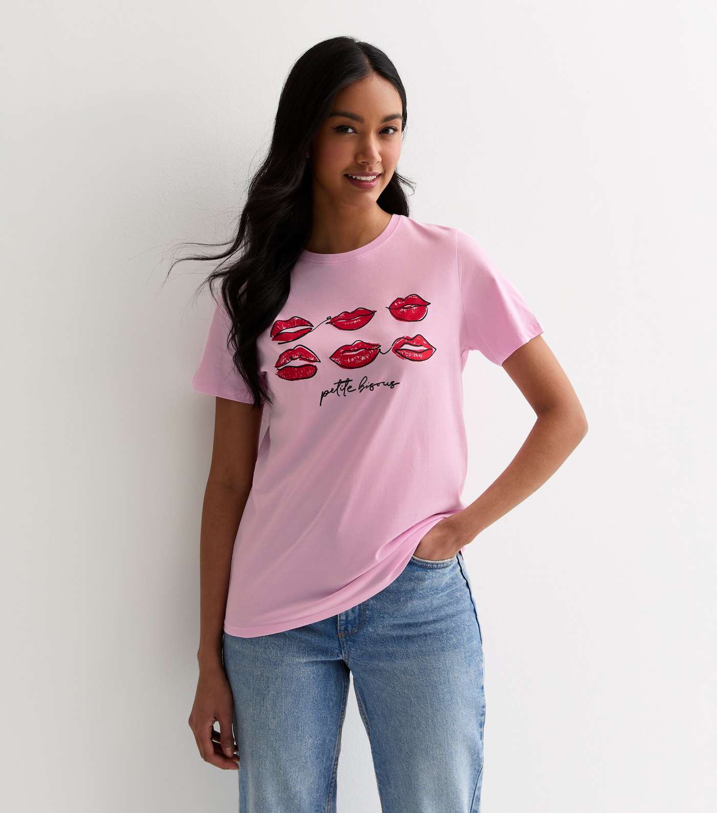 Pink Red Lip Cotton T-Shirt  Image 3