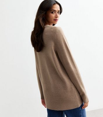 Tall Mink Long Knit Jumper New Look