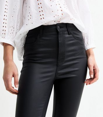 Black Coated Lift Shape Skinny Jeans New Look