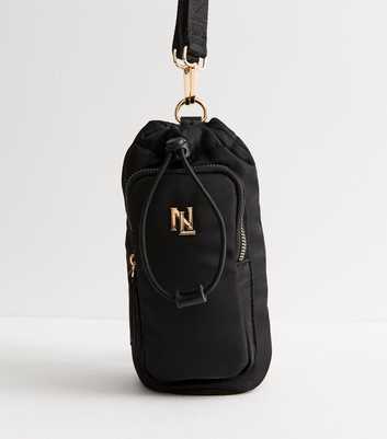 Black Drawstring Water Bottle Holder