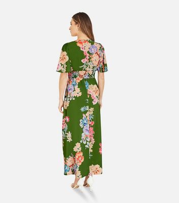 Mela Green Floral Maxi Dress New Look