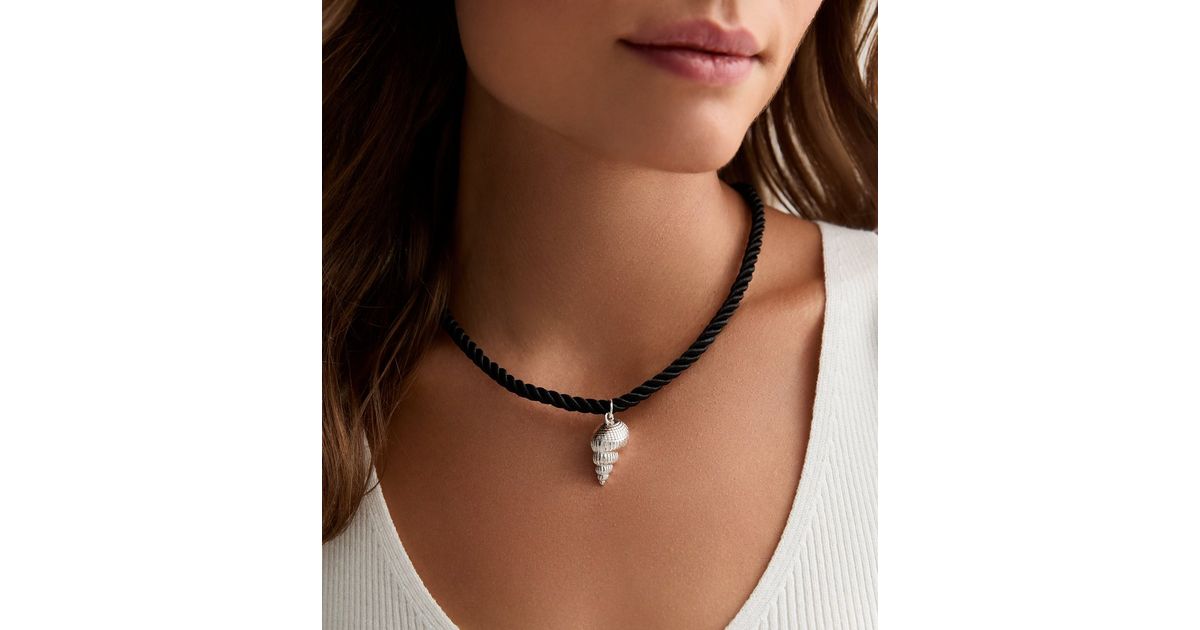 Silver Shell Rope Necklace | New Look