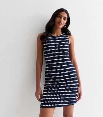 Blue Stripe Sleeveless Mini Dress