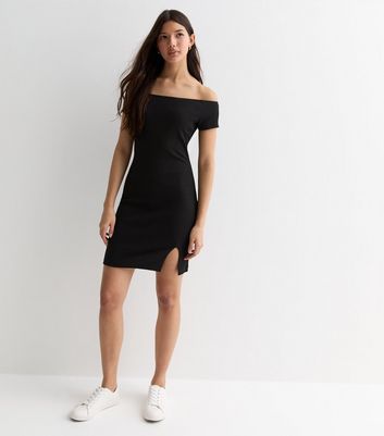 Ribbed Jersey Dress - Black/white - Ladies