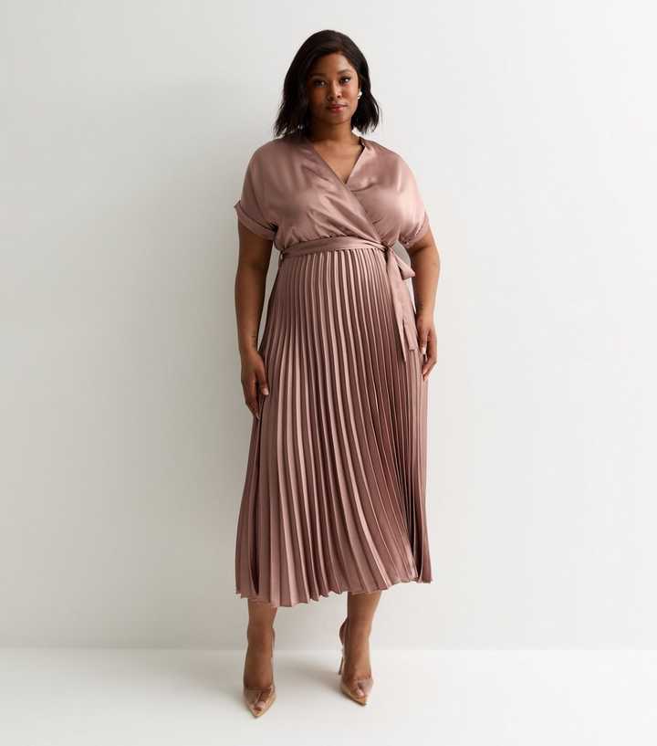 new look satin pleated dress Rayne Satin Pleated Dress
