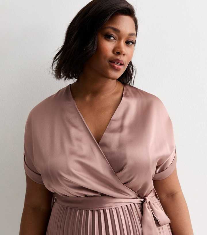 open lace back dress Brooklynn One-Shoulder Accordion Pleat Satin Midi Dress Teal L main image 1
