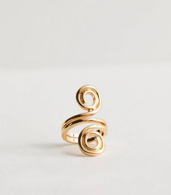 Gold Spiral Ring New Look