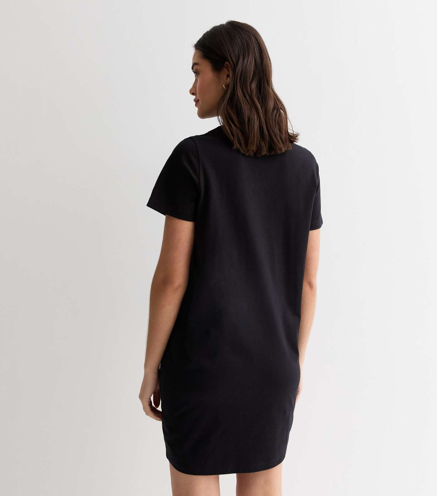 Maternity Black Mini T-Shirt Dress Image 4