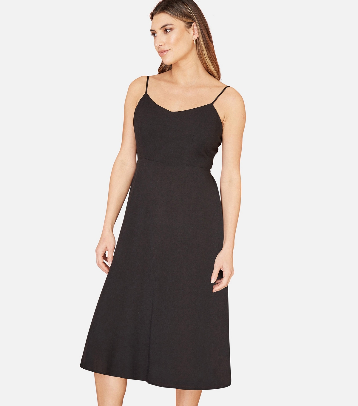 Women's Black Midi Dress Yumi New Look