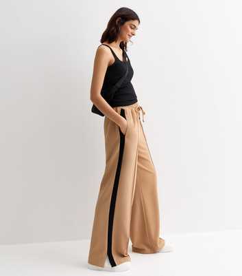 Camel Tailored Elasticated Wide Leg Trousers 