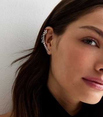 Crystal Diamante Leaf Ear Cuffs 