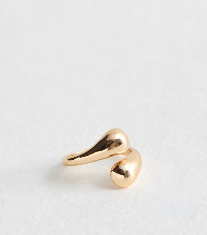 Gold Teardrop Wrap Ring