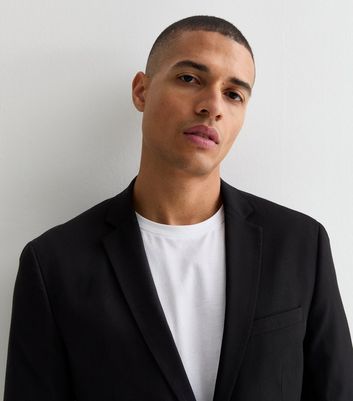 Slim Fit Black Suit Jacket with Free Pant