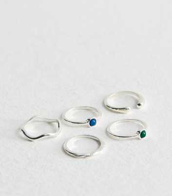 Silver Tone 5 Pack of Stacking Rings 